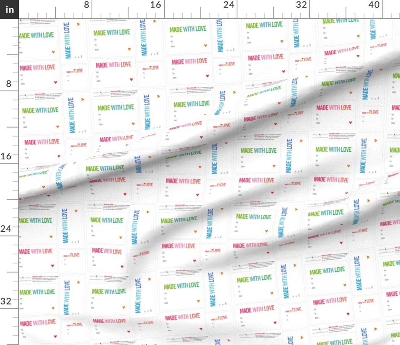 Various Fabrics by the Yard or Fat Quarter Quilt & Love Label Sewing Custom Printed Fabric by Spoonflower